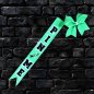 Preview: Pin Me "Glitter" - Design "MCC" Schleife neongrün